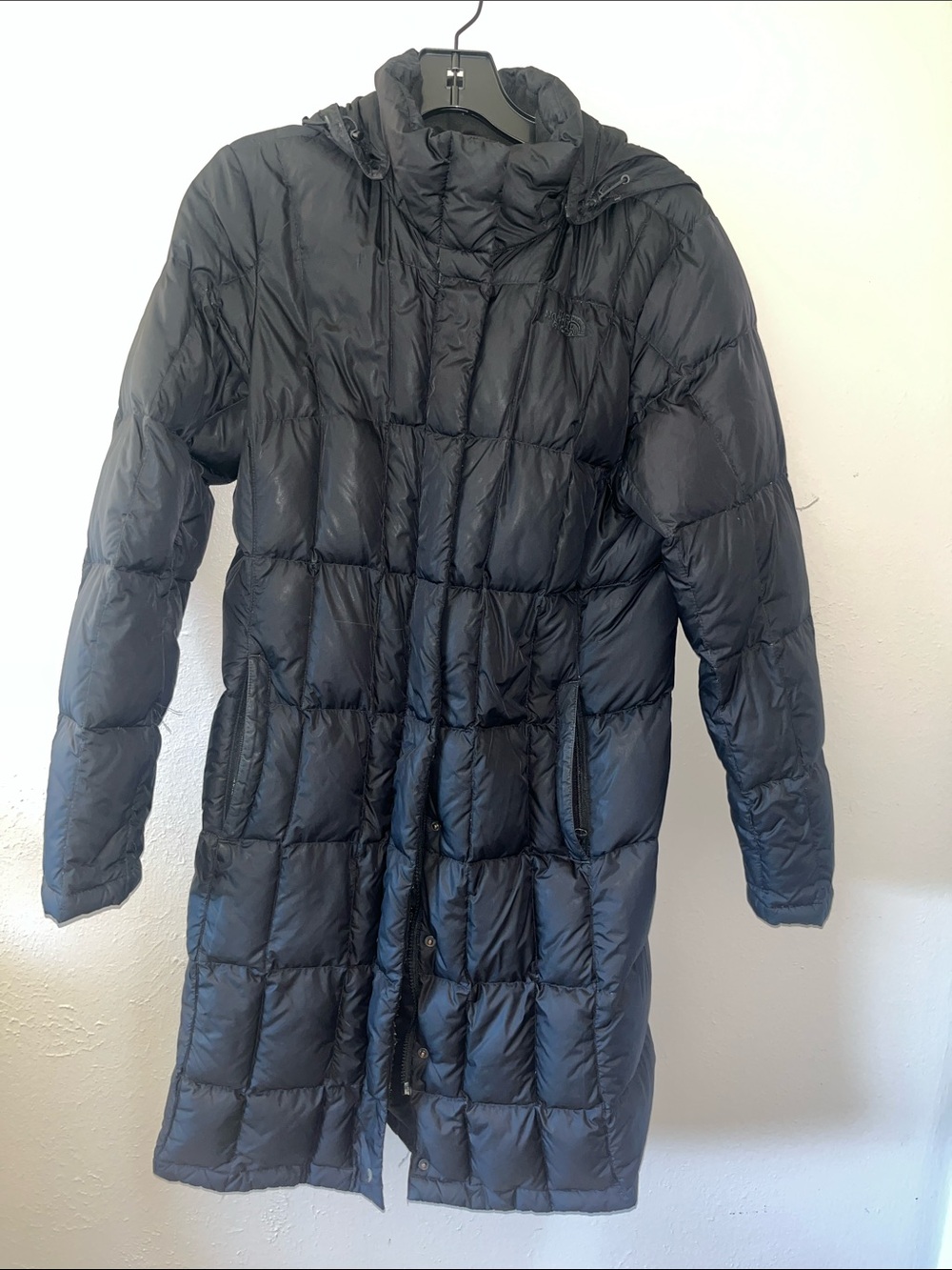 The North Face Women's Black Long Puffer Coat with Hood